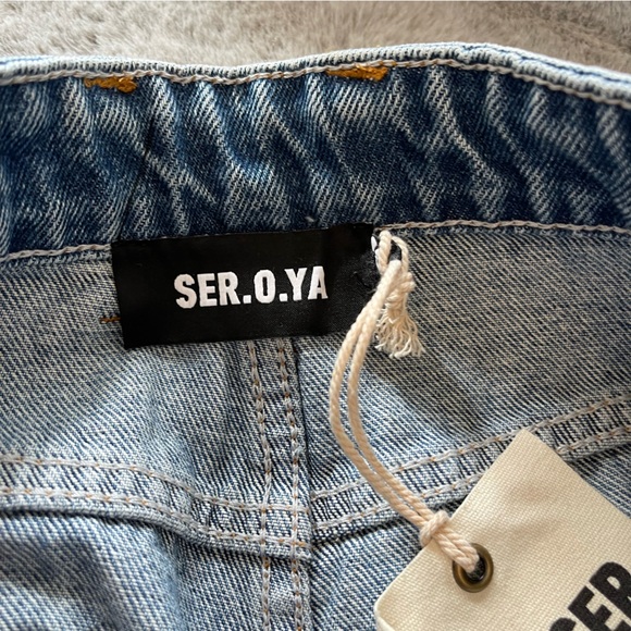 NWT SER.O.YA Omar Drop Crotch Boyfriend jeans size 26/24 coastline - Picture 15 of 16